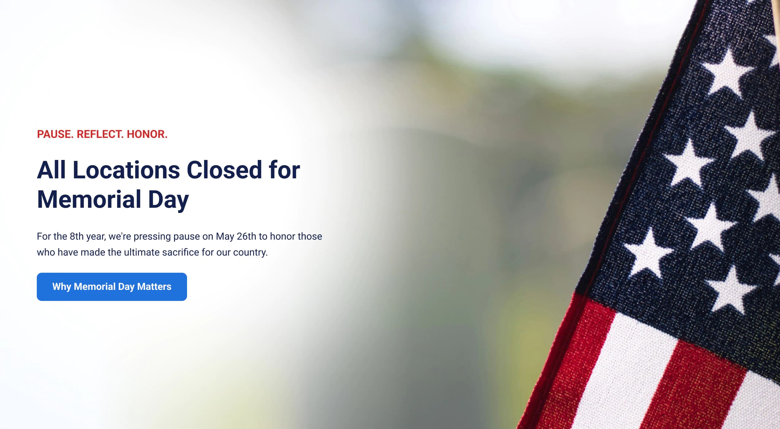 Closed Memorial Day