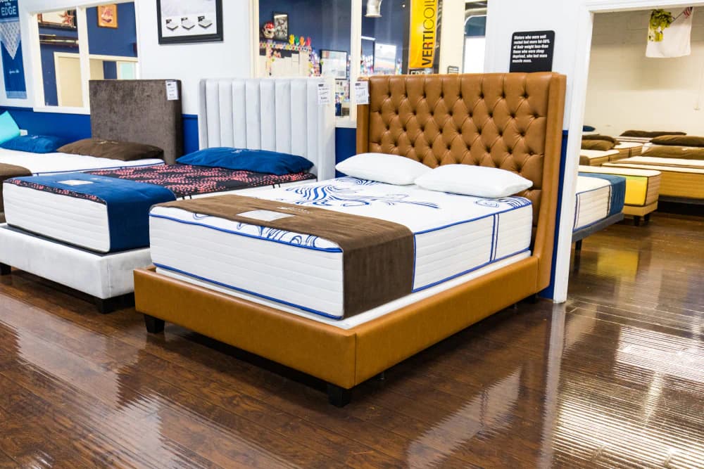 Texas Mattress Makers mattresses lined up in a row