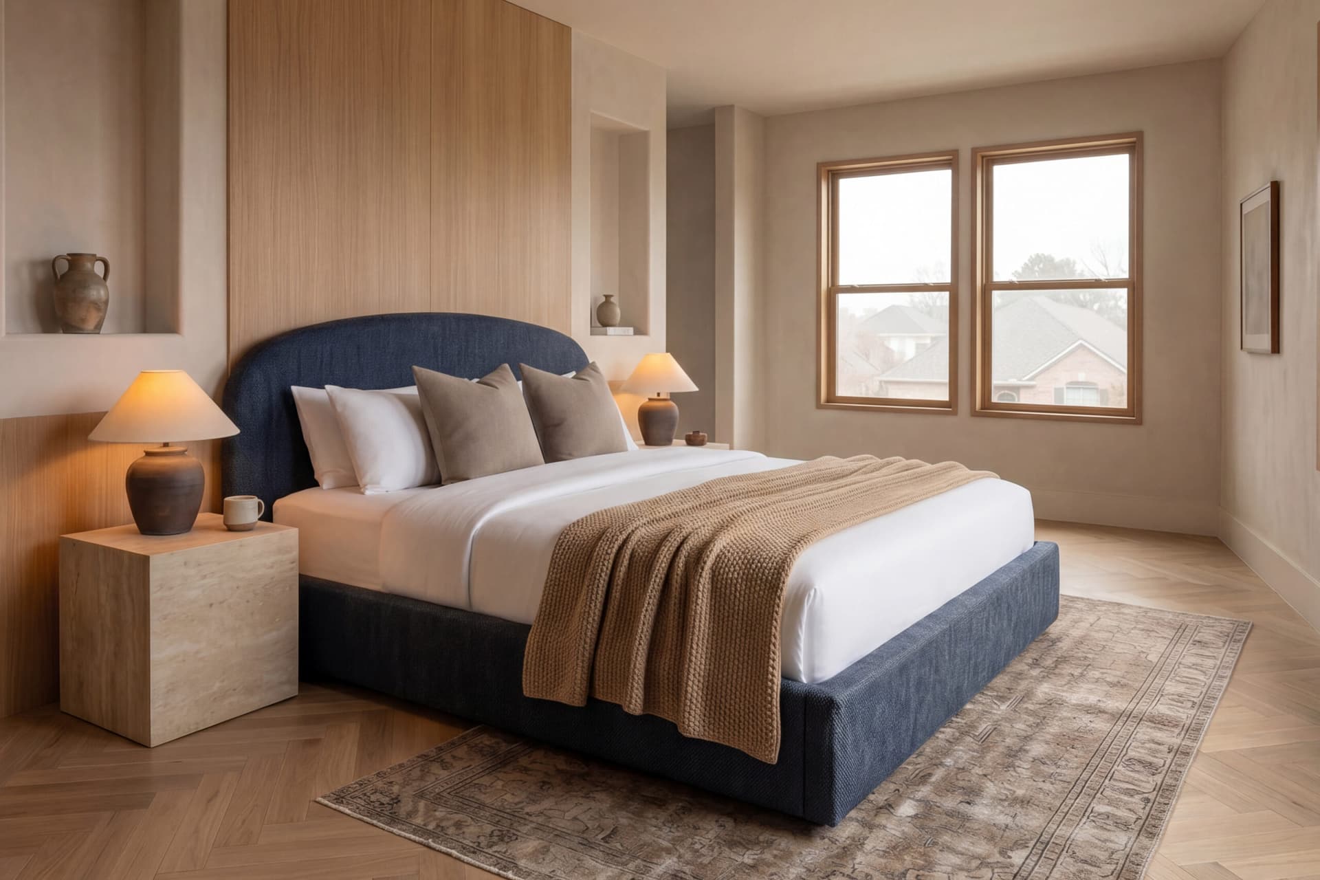 Unique rounded headboard