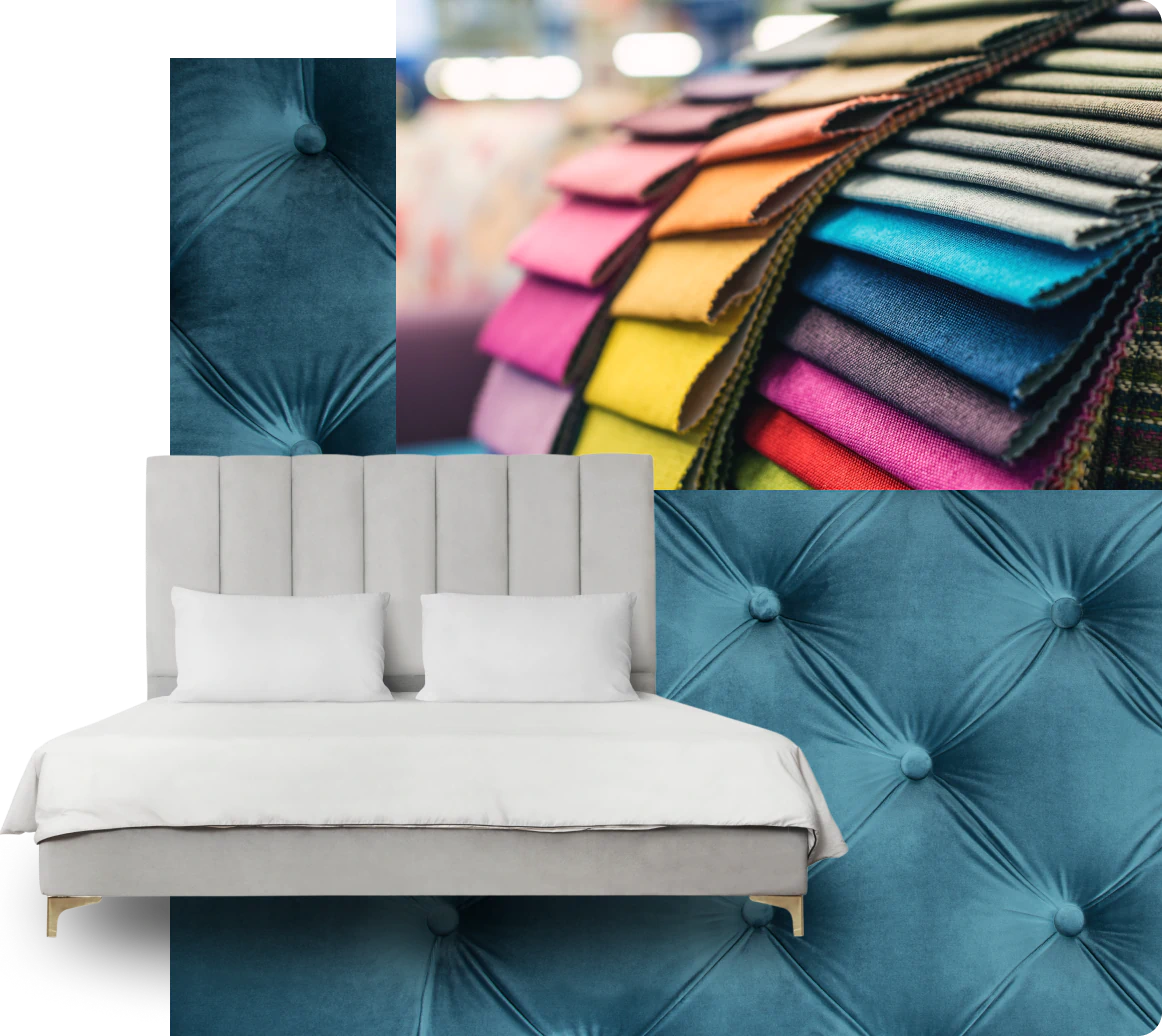 bedframe fabric swatches